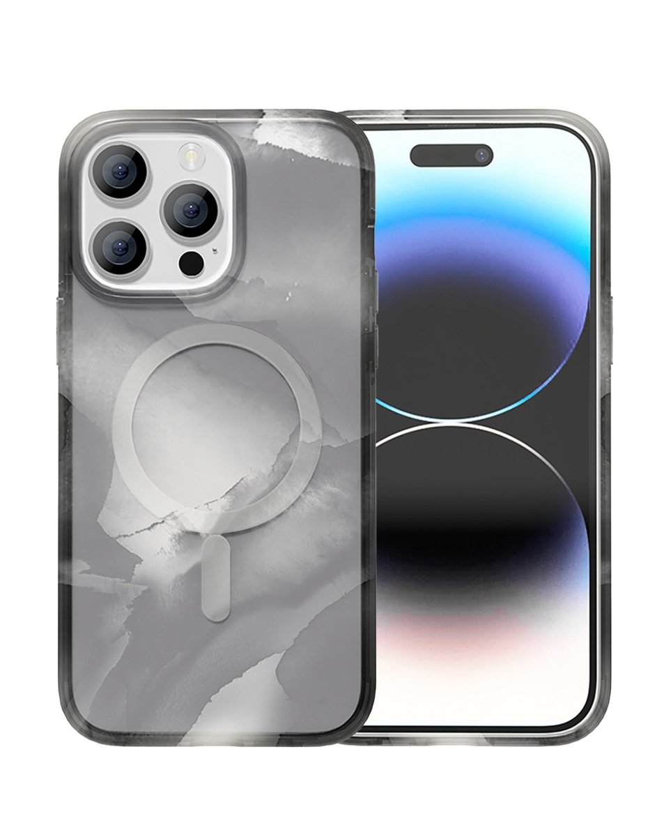 Full Ink Painting Wireless Charging Case - Black for iPhone 15 Pro Phone Case - Pro iPhone Repair