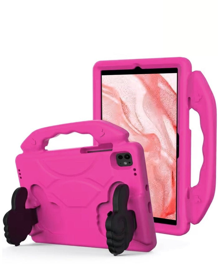 Hand-Held Stand Kids Case - Pink for iPad Air 13 2024 / Pro 13 2024 / Pro 12.9 (3rd / 4th / 5th / 6th)