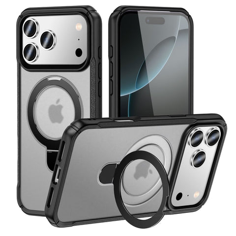 Heavy Duty MagSafe Case with 360° Ring Kickstand - Clear for iPhone 17 Pro / 18 Pro Phone Case - Pro iPhone Repair