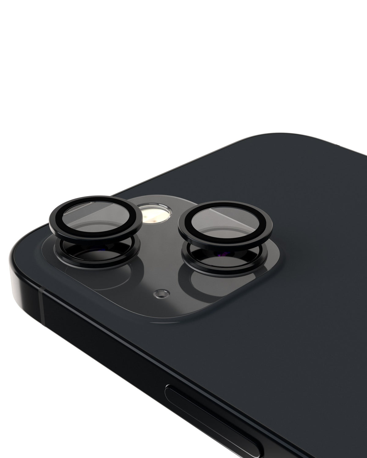 iPhone 15 / 15 Plus (Black) Casper Camera Lens Protector – installed on the iPhone camera