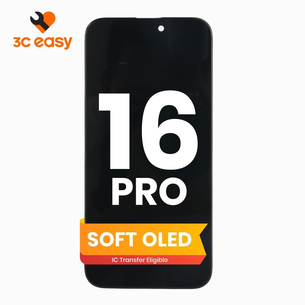 iPhone 16 Pro Screen Replacement – 3C EASY Replacement Part (Soft OLED, Black) - Pro iPhone Repair