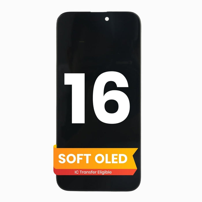 iPhone 16 Screen Replacement (Soft OLED, Black)
