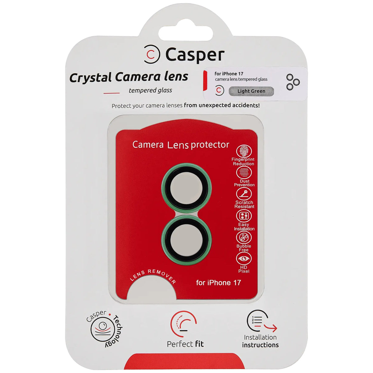 iPhone 17 (Light Green) Casper Camera Lens Protector – retail package