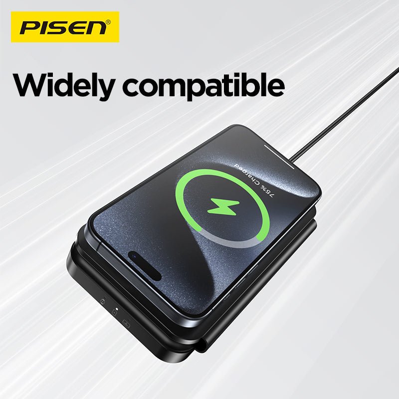PISEN 3-in-1 Travel Magnetic Wireless Charger – Foldable MagSafe Charger for Phone, Watch & Earbuds (F6) - Pro iPhone Repair