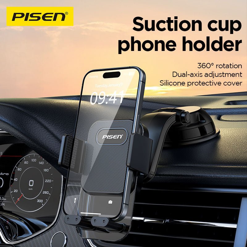 PISEN Dashboard Car Phone Holder – Suction Cup Mount for Windshield & Dash (TP-ZJ04) - Pro iPhone Repair