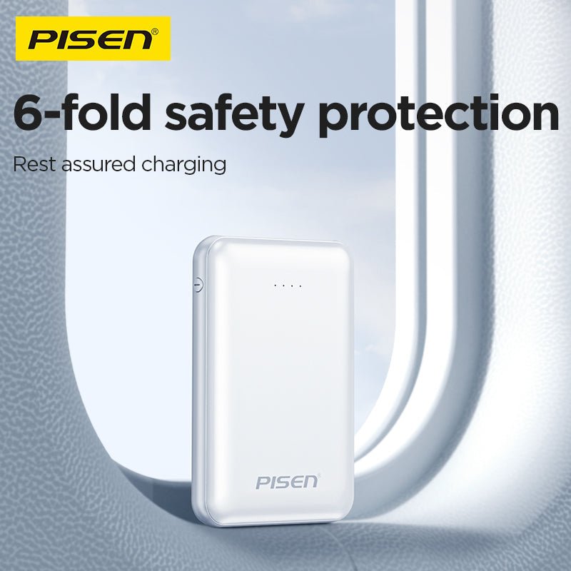 PISEN Mr White Mini 5000mAh Power Bank – Compact Portable Charger, White (TP-D34) - Pro iPhone Repair