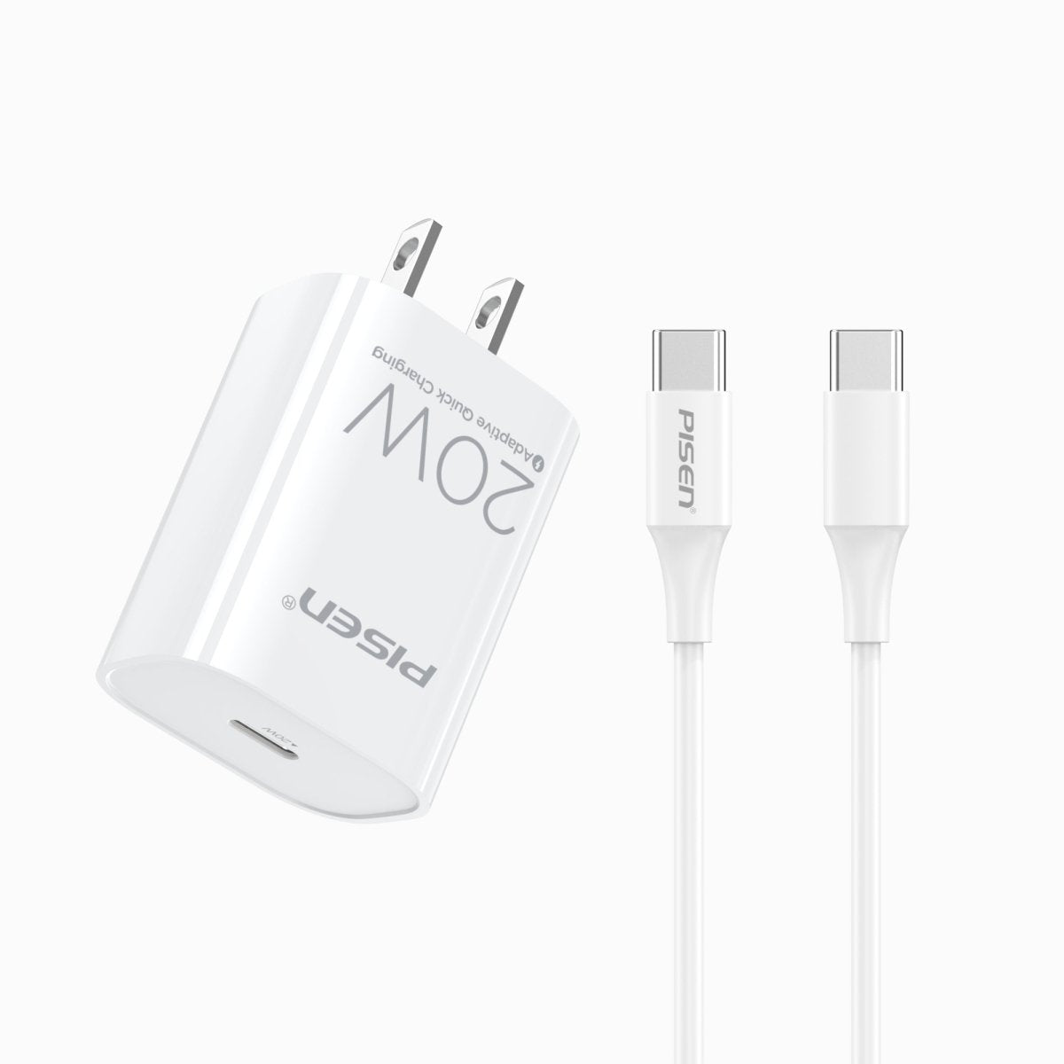 PISEN QUICK 20W USB-C Fast Wall Charger – Single-Port Power Adapter, US Plug (TS-C135A) - Pro iPhone Repair
