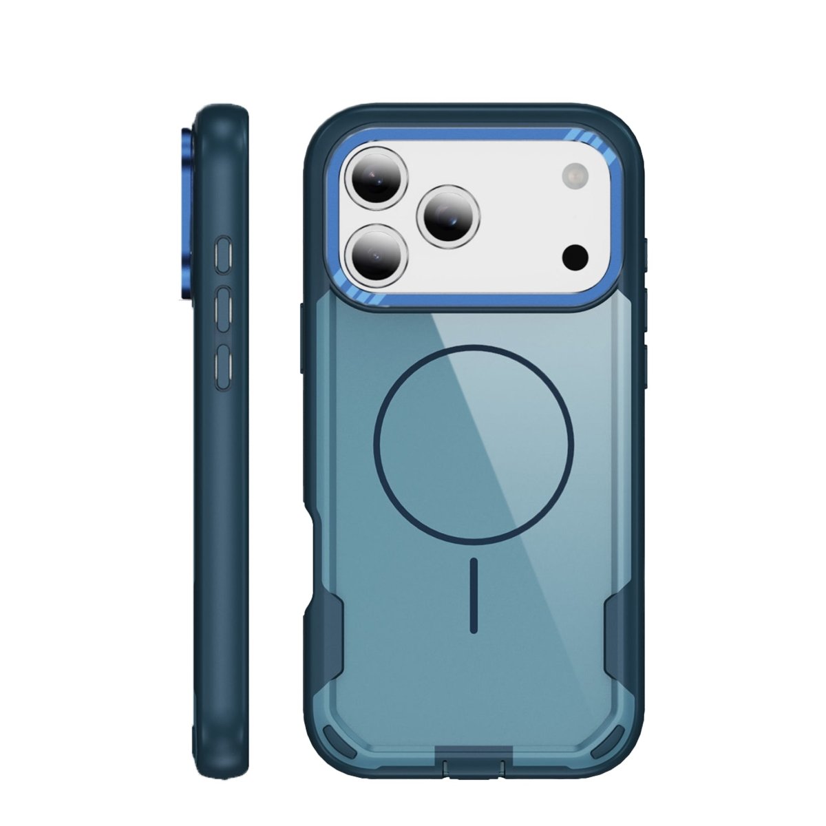 Rugged Clear MagSafe Case with Camera Guard - Blue for iPhone 17 Pro Max / 18 Pro Max Phone Case - Pro iPhone Repair