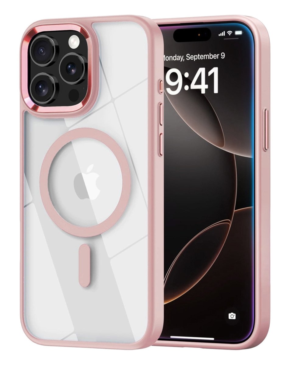 Shiny Magnetic Clear Case - Pink for iPhone 14 Pro Max Phone Case - Pro iPhone Repair