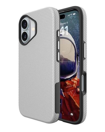 Shock Absorption Protective Dual Layer Case - Silver for iPhone 17
