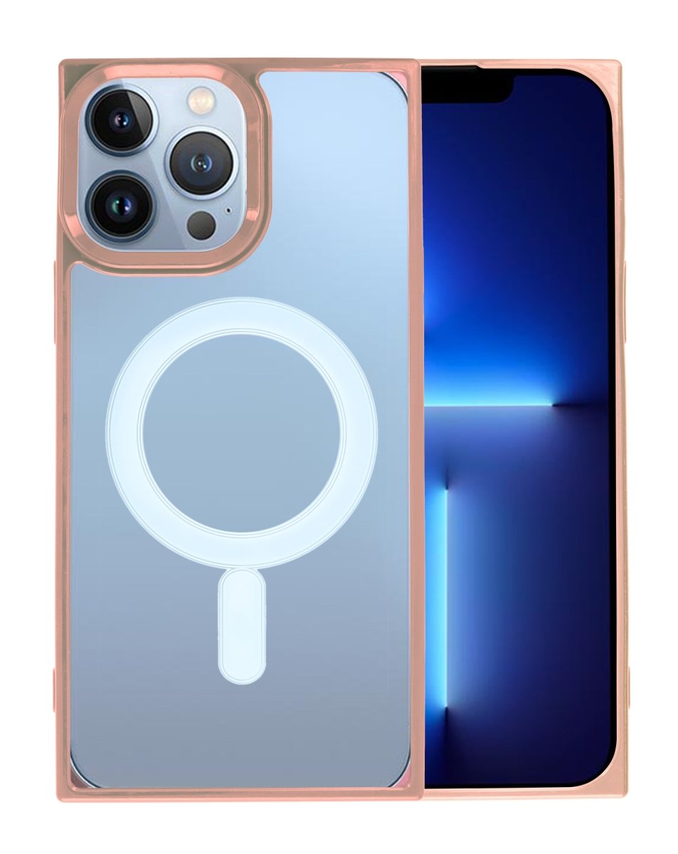 Square Wireless Charging Clear Case - Pink for iPhone 15 Pro Max Phone Case - Pro iPhone Repair