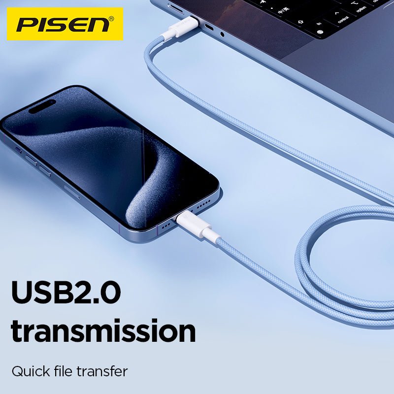 Vivid Series USB-C to USB-C Cable (100W) PISEN Braided Fast-Charging Cable (CC12) - Pro iPhone Repair