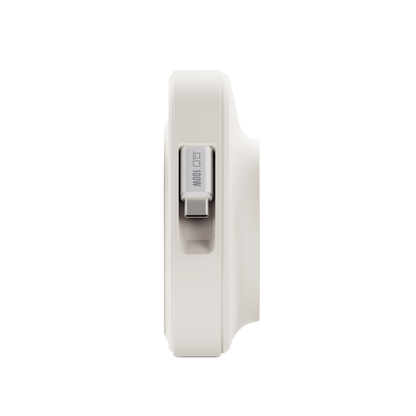 Side profile of the white ReelCharge 100W power station