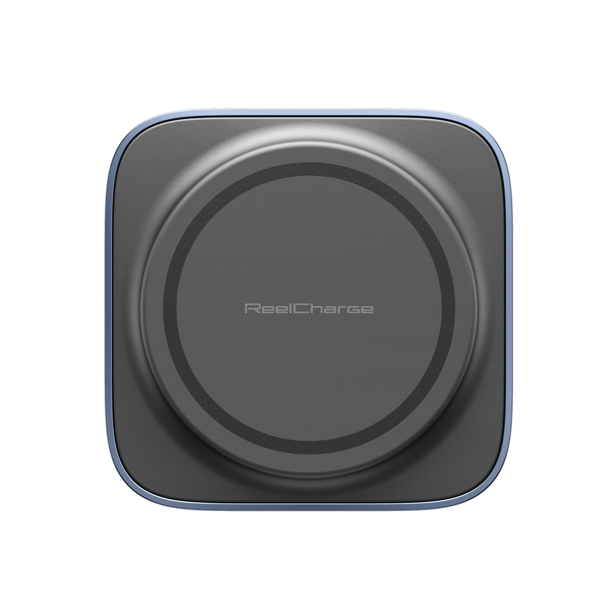 Top-down view of the ReelCharge 5-in-1 power station magnetic wireless charging pad