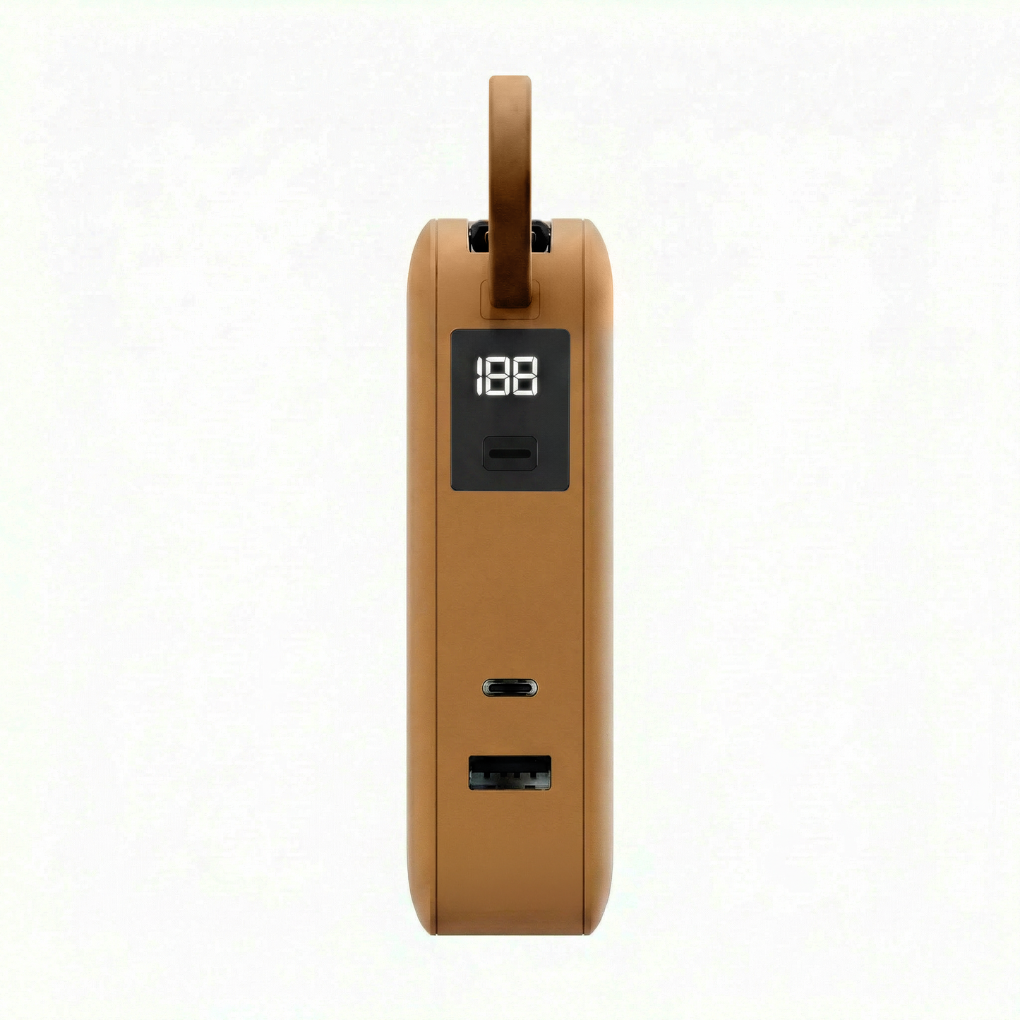 ReelCharge Flex 65W power bank in Orange with LED display and dual output ports