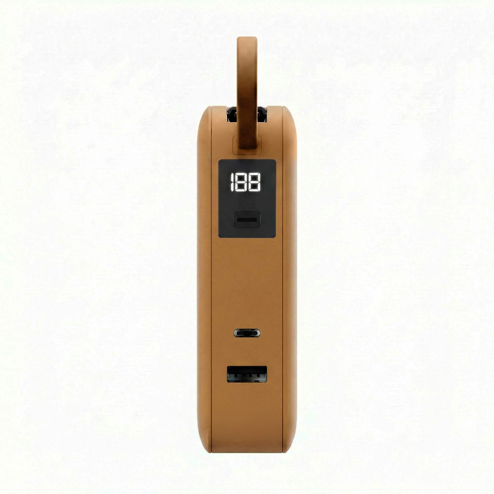 ReelCharge Flex 65W power bank in Orange with LED display and dual output ports