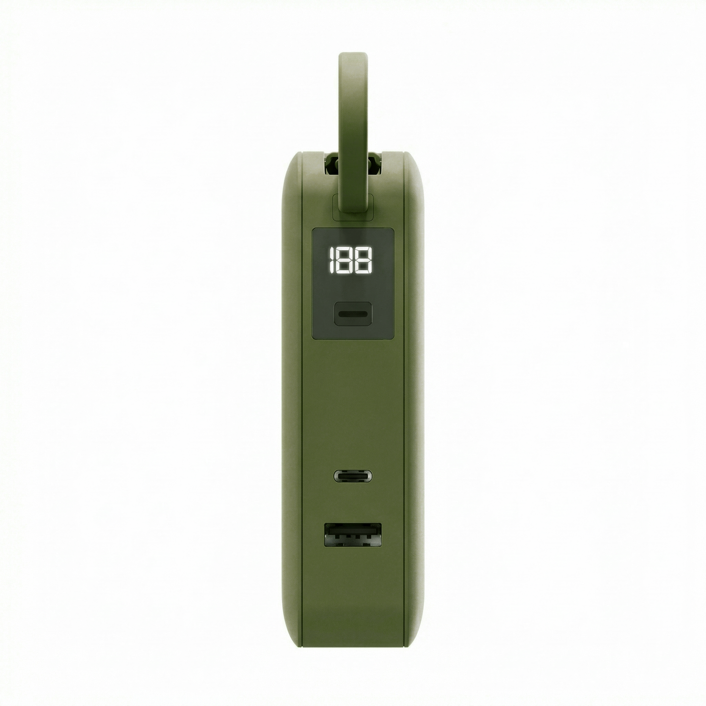 Side view of the Green Flex 65W power bank showing the LED display and charging ports