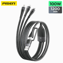 3-in-1 Braided Charging Cable 1.2m PISEN Lightning, USB-C & Micro Fast-Charge Cable (AP-FC15-1200) - Pro iPhone Repair