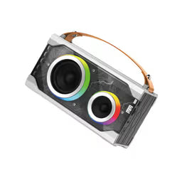 FONENG M2 15W Bluetooth Speaker in Silver with dual RGB-lit speakers and carry strap - Pro iPhone Repair