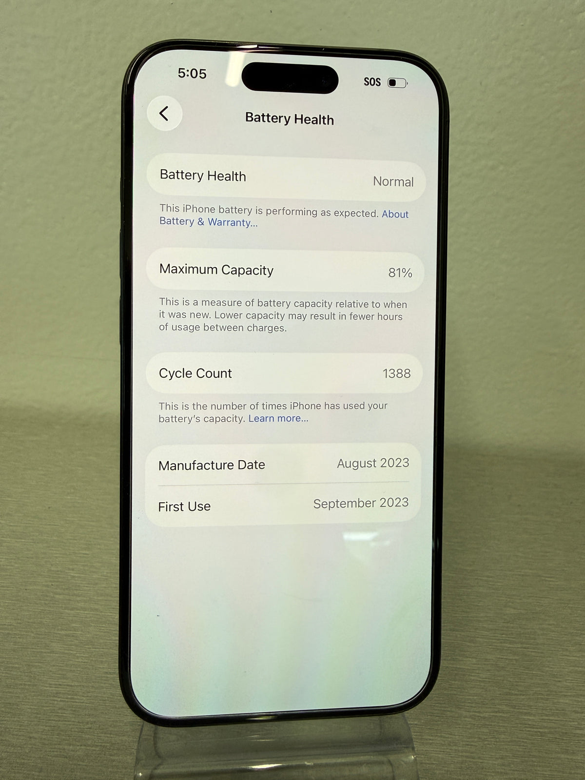 iPhone 15 Pro 256GB - Black - Pre-owned