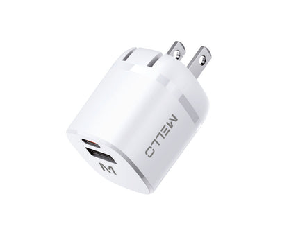 Mello SurgeMax X17 30W Wall Charger – USB-C + USB-A, Foldable Plug