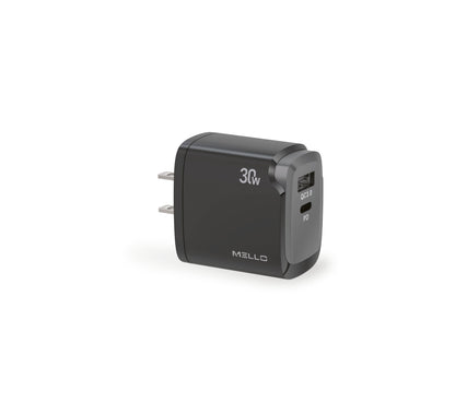 Mello SurgeMax X21 30W Wall Charger – USB-C + USB-A Travel Charger