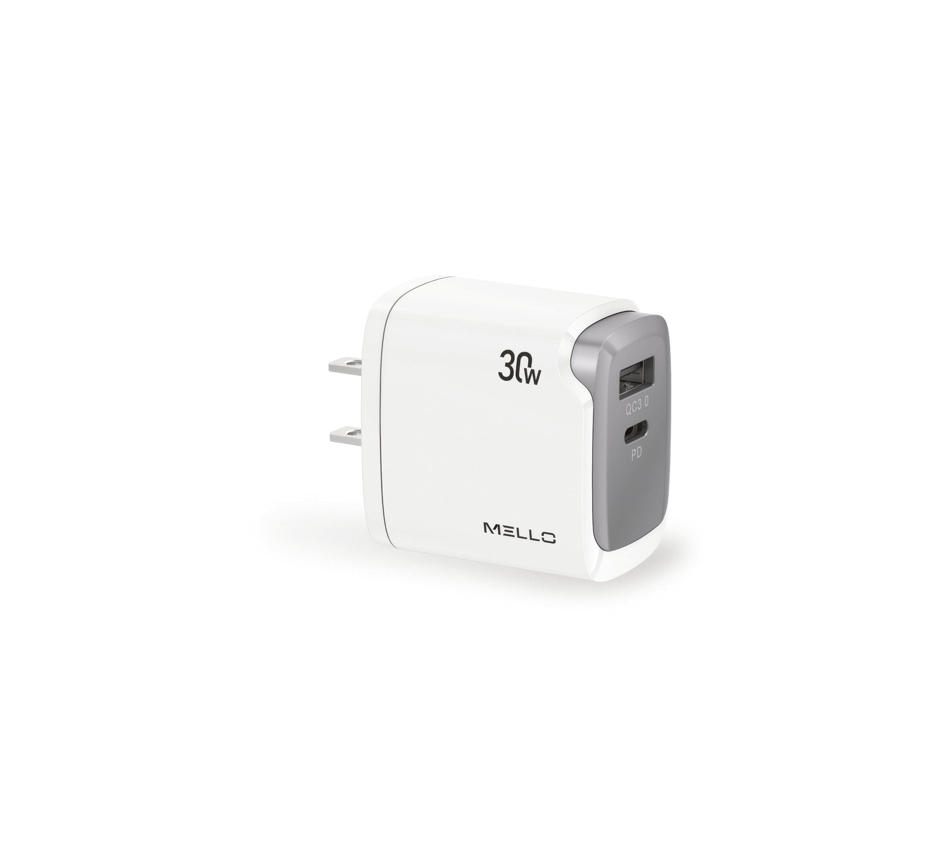 Mello SurgeMax X21 30W Wall Charger – USB-C + USB-A Travel Charger