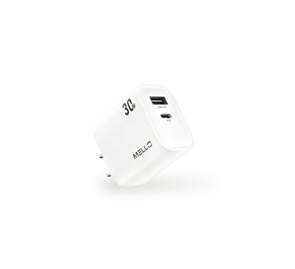 Mello SurgeMax X22 30W Dual-Port Wall Charger – USB-C + USB-A