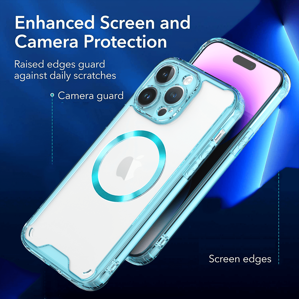 Anti-Yellow Clear MagSafe Case with Camera Guard - Black for iPhone 15 Pro Phone Case - Pro iPhone Repair
