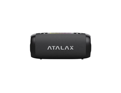 Atalax Aura 50W Bluetooth Speaker – Portable IPX5 Wireless Speaker with Shoulder Strap – front view with brand logo