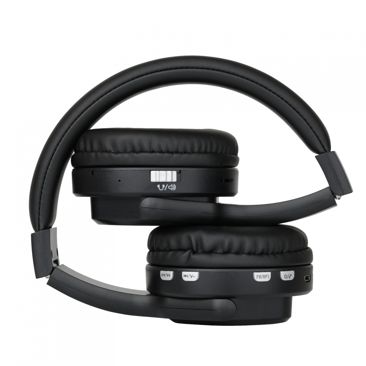 Atalax Rezound headphones folded flat for storage