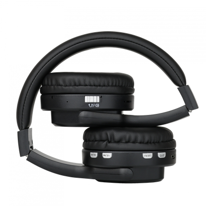 Atalax Rezound headphones folded flat for storage