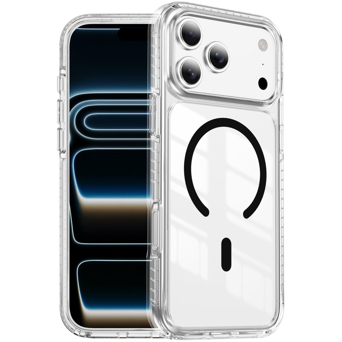 Crystal Clear MagSafe Case with Color Ring - Black for iPhone 17 Pro / 18 Pro Phone Case - Pro iPhone Repair