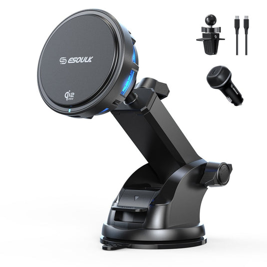 ESOULK 25W Magnetic Wireless Car Charger — Dashboard & Windshield Mount (Qi2.2, Active Cooling) Wireless Car Charger - Pro iPhone Repair