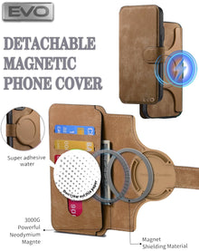 EVO Universal Magnetic Wallet Case - Fits 6.1" Phones - Brown Phone Case - Pro iPhone Repair