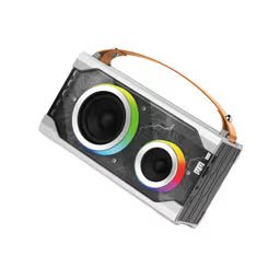FONENG M2 15W Bluetooth Speaker – Colorful Portable Dual Speaker with LED Light Effects, Silver Bluetooth Speaker - Pro iPhone Repair