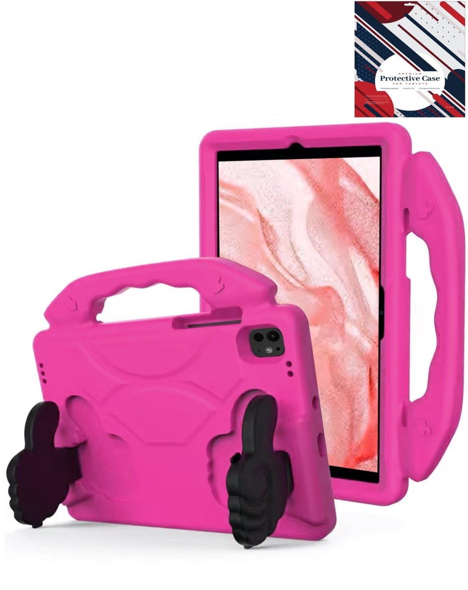 Hand-Held Stand Kids Case - Pink for iPad Air 13 2024 / Pro 13 2024 / Pro 12.9 (3rd / 4th / 5th / 6th) iPad Case - Pro iPhone Repair