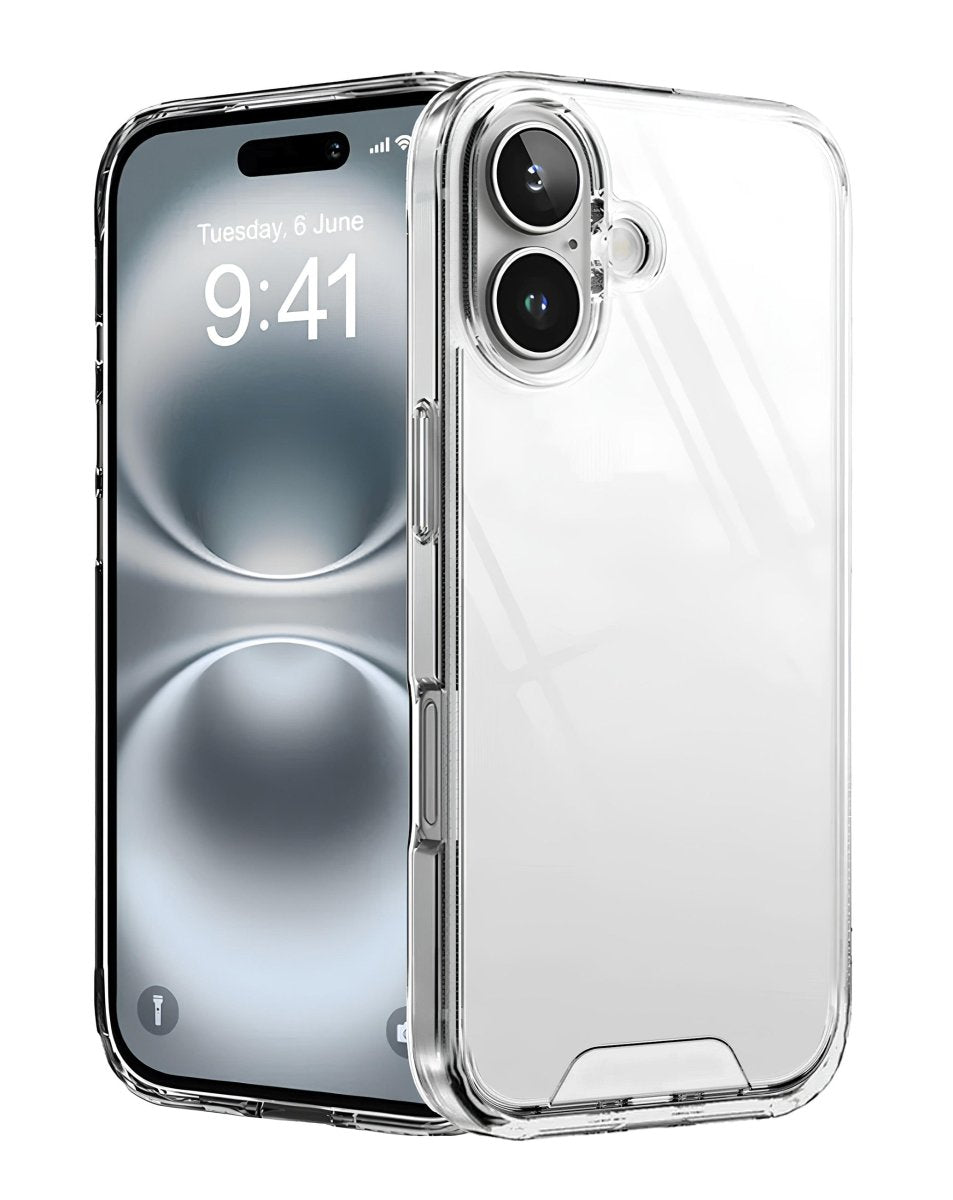 Hard Clear Case with Metal Button - Clear for iPhone 17 Phone Case - Pro iPhone Repair