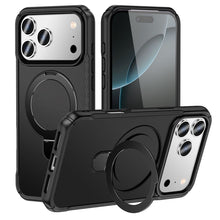 Heavy Duty MagSafe Case with 360° Ring Kickstand - Black for iPhone 17 Pro / 18 Pro Phone Case - Pro iPhone Repair
