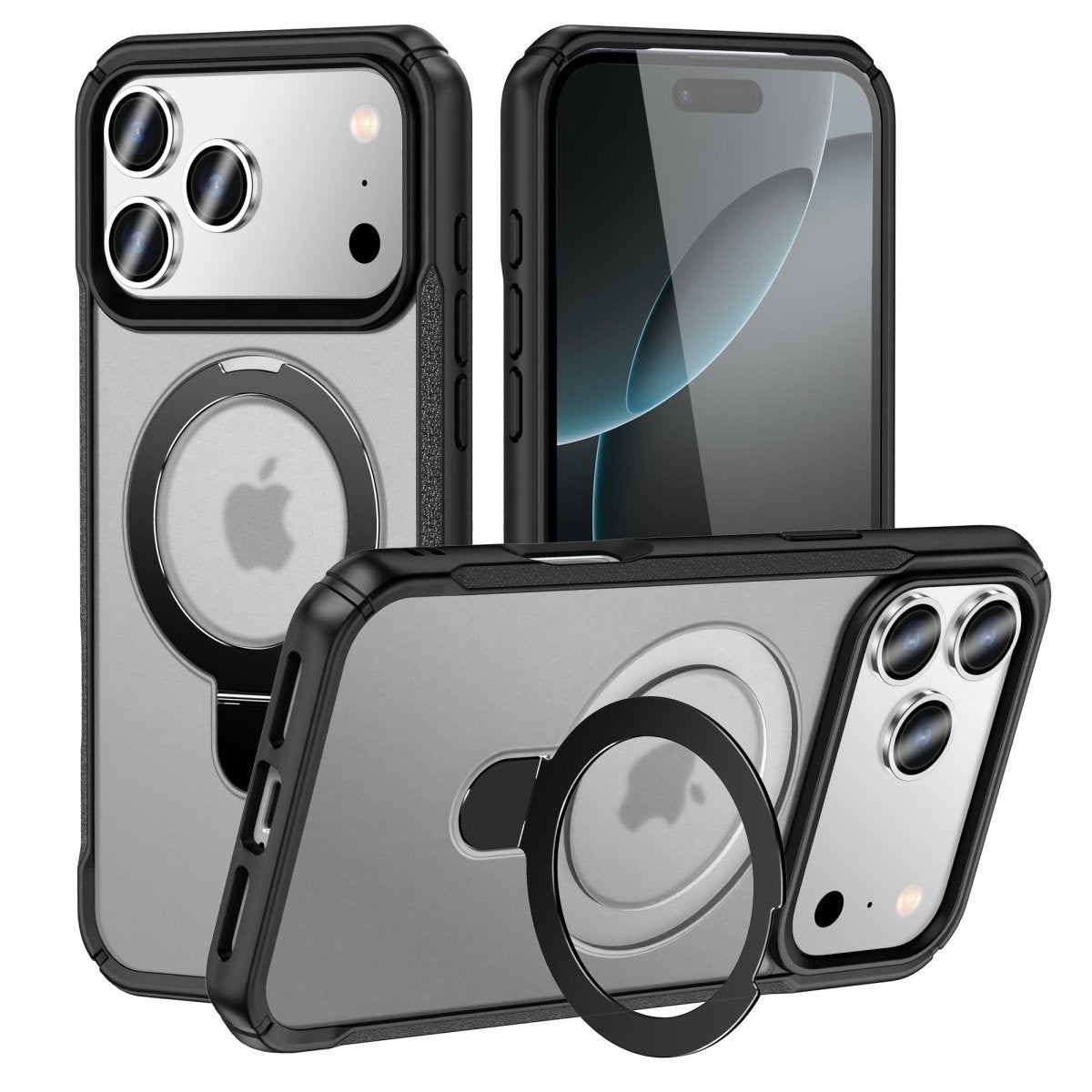 Heavy Duty MagSafe Case with 360° Ring Kickstand - Clear for iPhone 17 Pro / 18 Pro Phone Case - Pro iPhone Repair