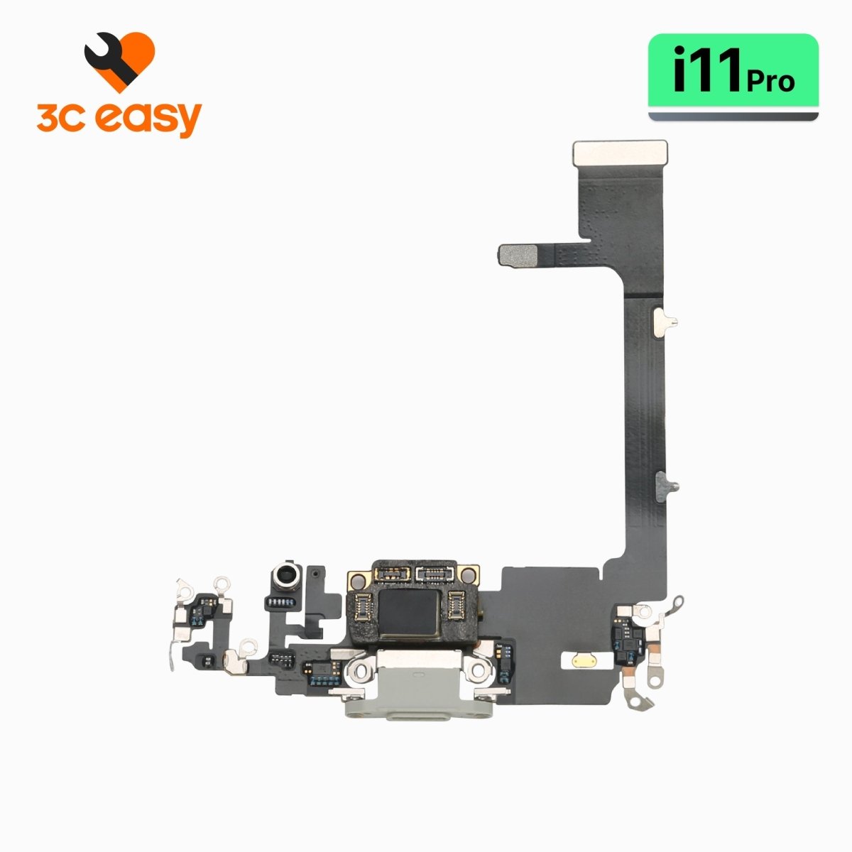 iPhone 11 Pro Charging Port Flex Cable – 3C EASY Replacement Part (Original, White) - Pro iPhone Repair