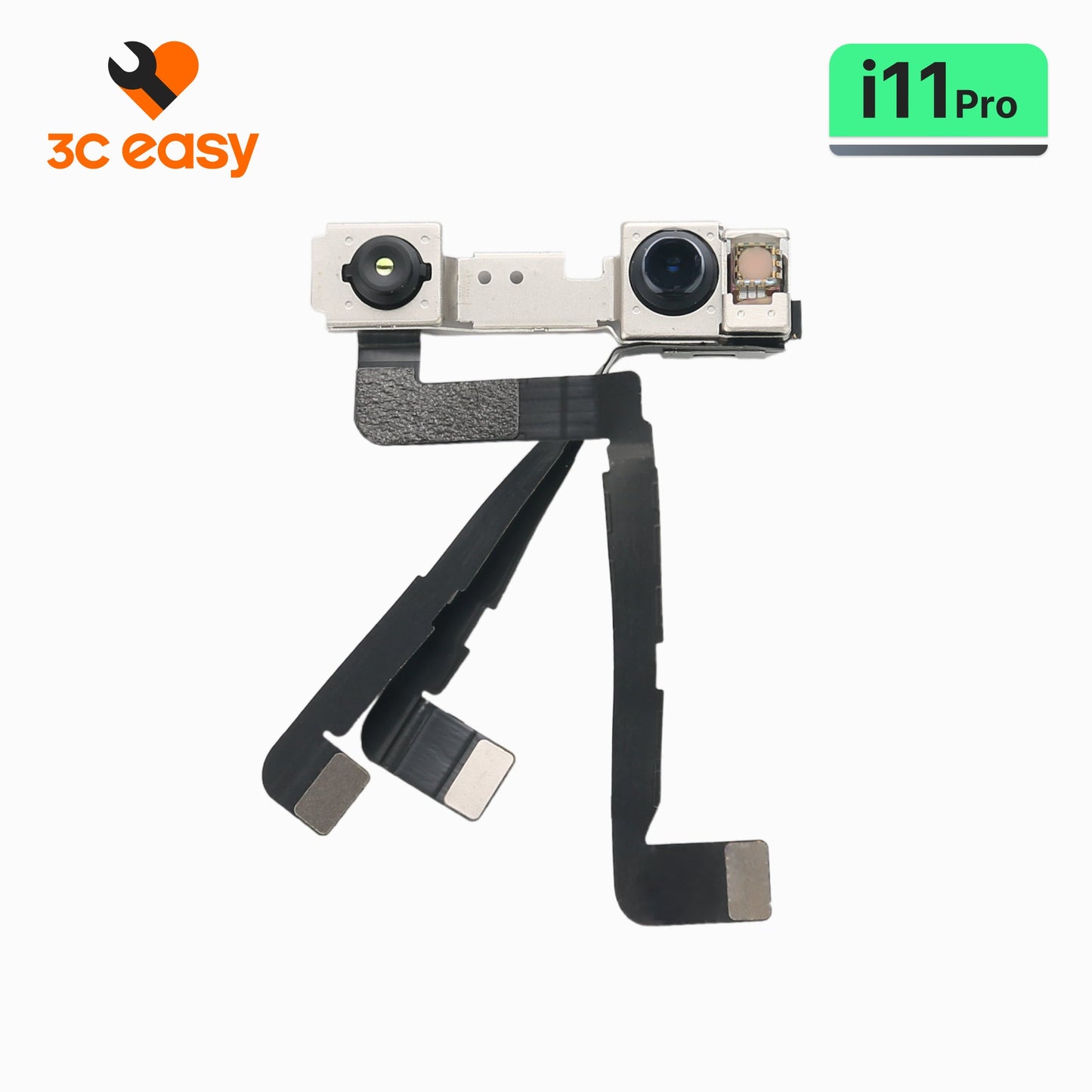 iPhone 11 Pro front camera and Face ID sensor flex assembly, 3C EASY original part, lens side