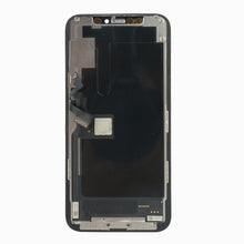 Back of iPhone 11 Pro INCELL screen replacement showing display flex cables and backplate