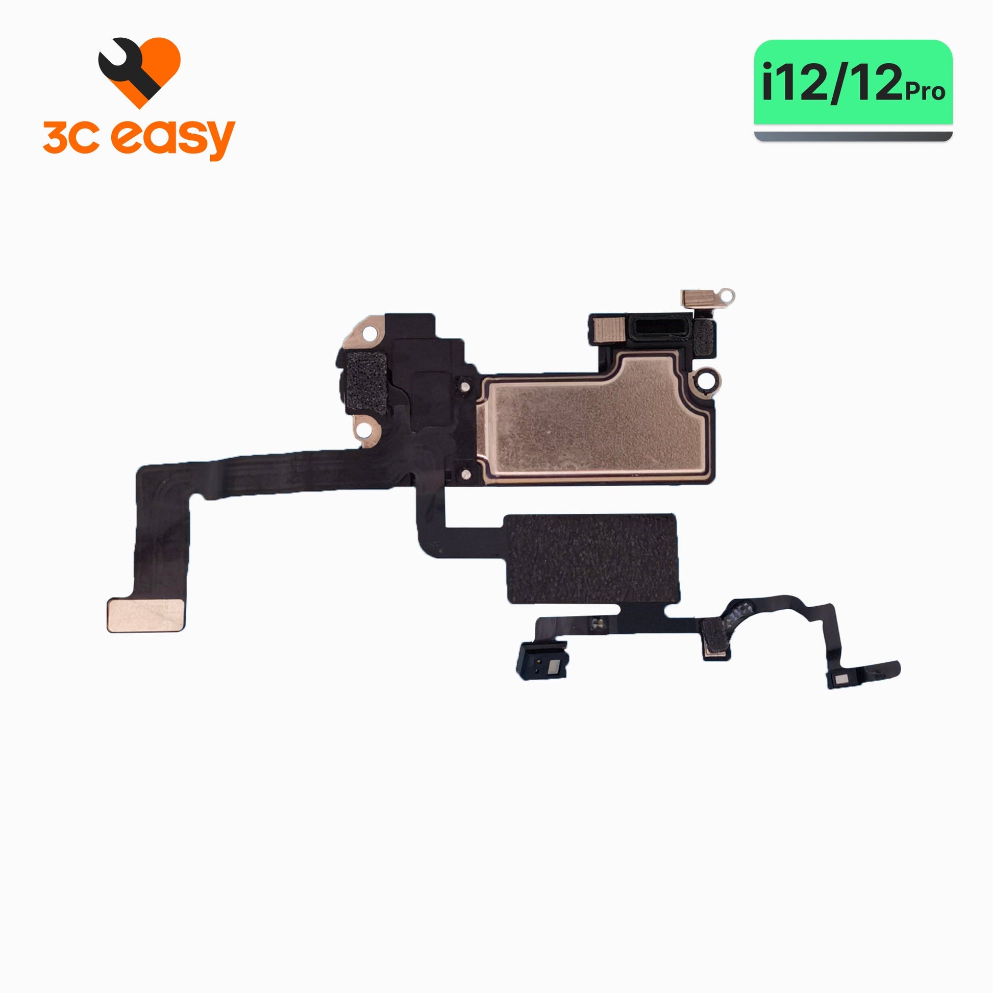 Original iPhone 12/12 Pro ear speaker with proximity sensor flex cable, 3C EASY replacement part