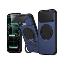 iPhone 12 / 12 Pro Flip Lens Cover MagSafe Case with Ring Kickstand - Navy Blue Phone Case - Pro iPhone Repair