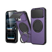 iPhone 12 / 12 Pro Flip Lens Cover MagSafe Case with Ring Kickstand - Purple Phone Case - Pro iPhone Repair