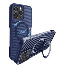 iPhone 12 / 12 Pro Premium Magnetic Case with 360° Ring Stand - Navy Phone Case - Pro iPhone Repair
