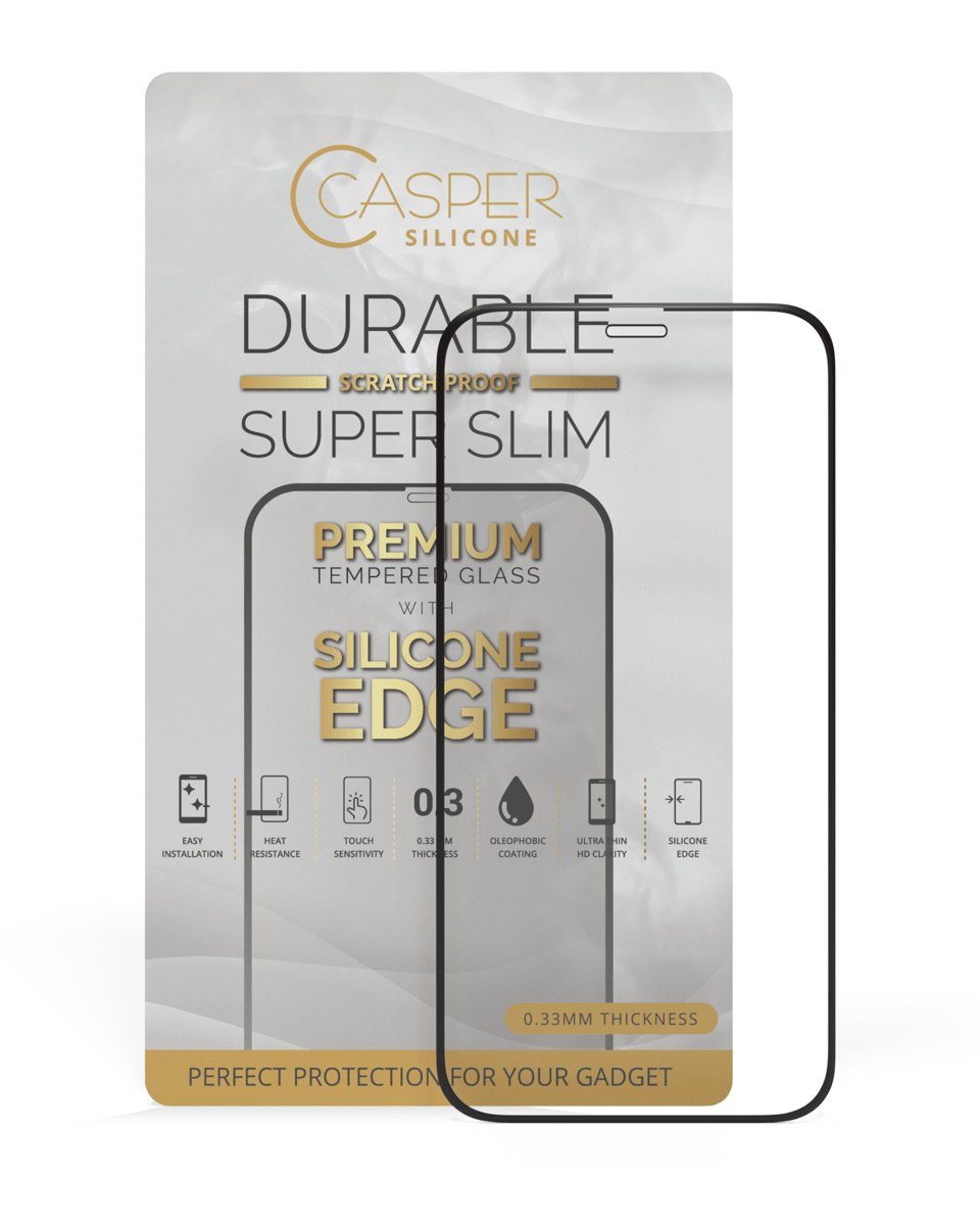 iPhone 12 Mini (Clear + Silicone Edge) Casper Tempered Glass Screen Protector Screen Protector - Pro iPhone Repair