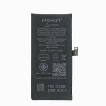 PISEN replacement battery for iPhone 12 mini, back view showing safety warning and certification marks