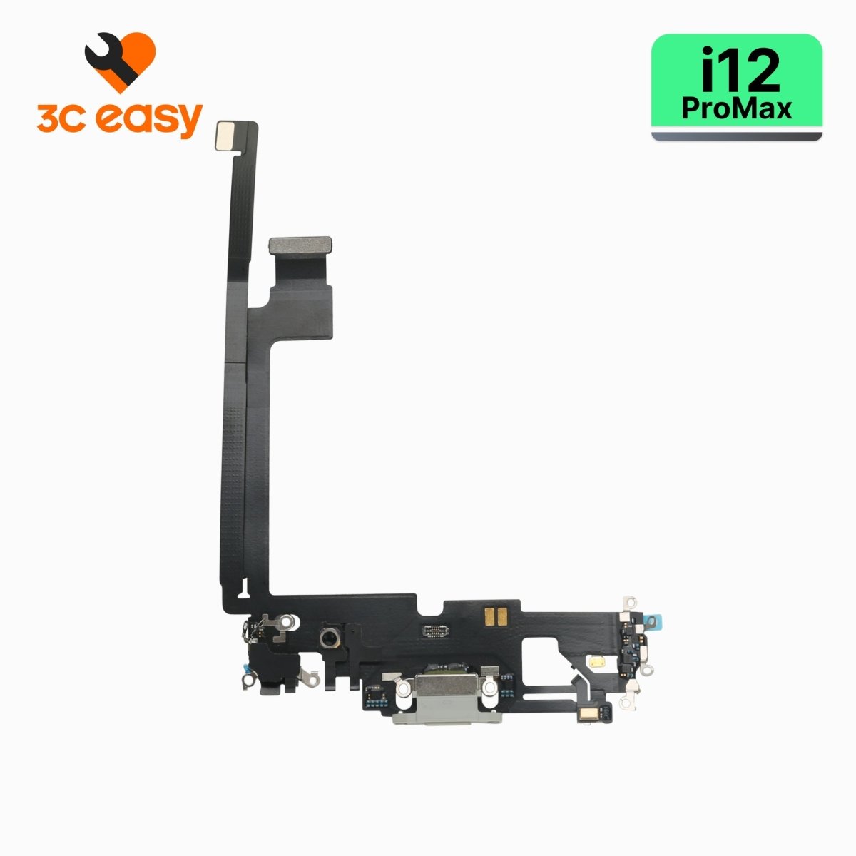 iPhone 12 Pro Max Charging Port Flex Cable – 3C EASY Replacement Part (Original, White) - Pro iPhone Repair